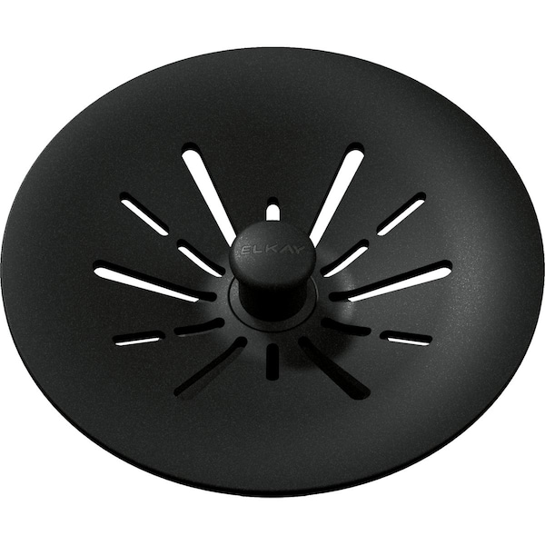 Quartz Perfect Drain 3-1/2" Removable Polymer Basket Strainer and Rubber Stopper Charcoal